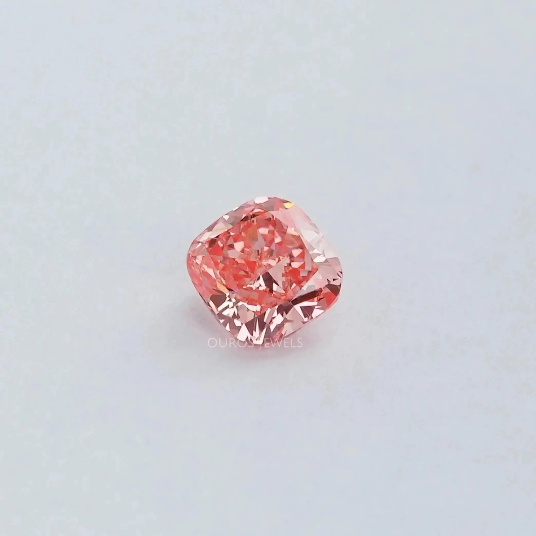 0.60 Carat  Pink Cushion Cut Lab Grown Diamond