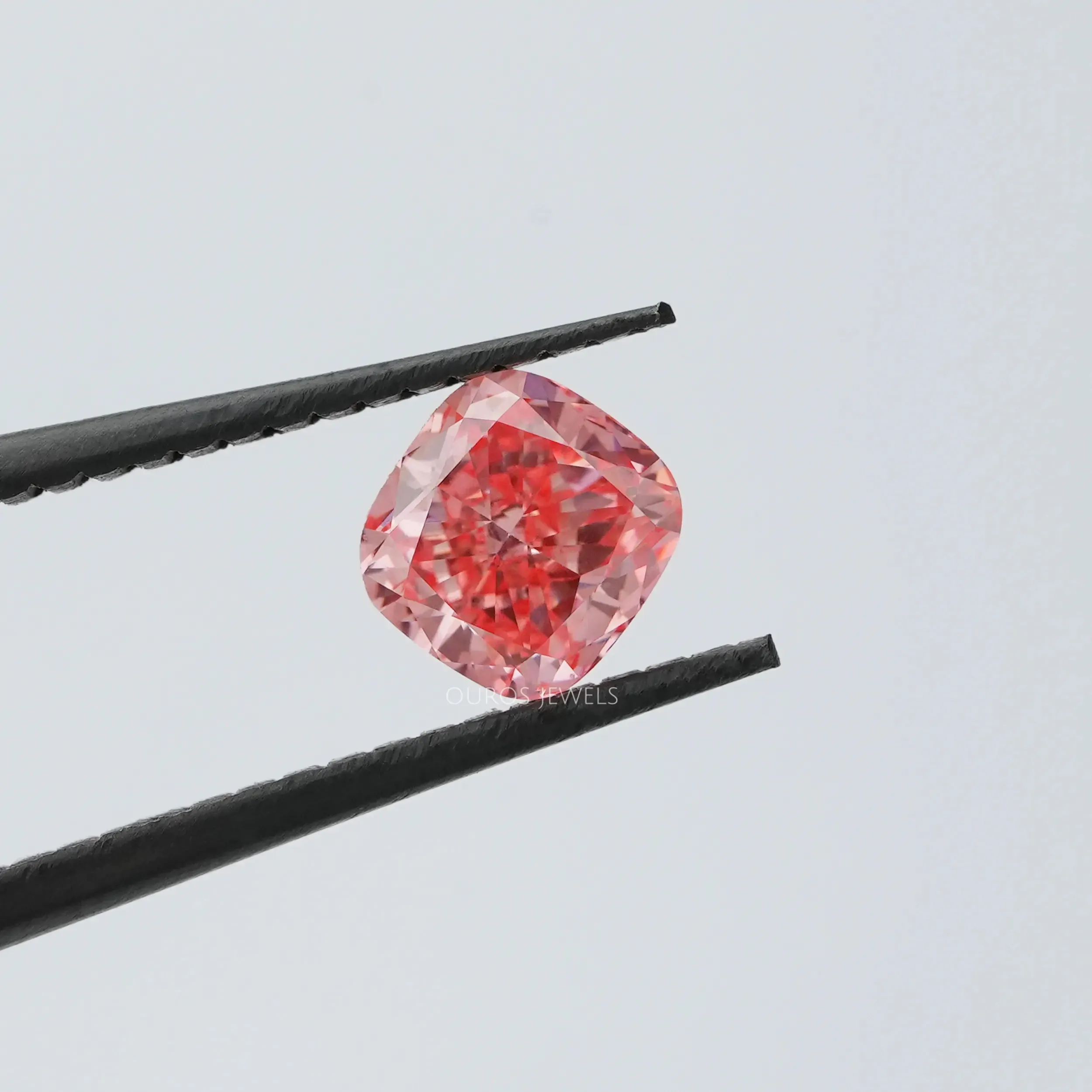 0.60 Carat  Pink Cushion Cut Lab Grown Diamond