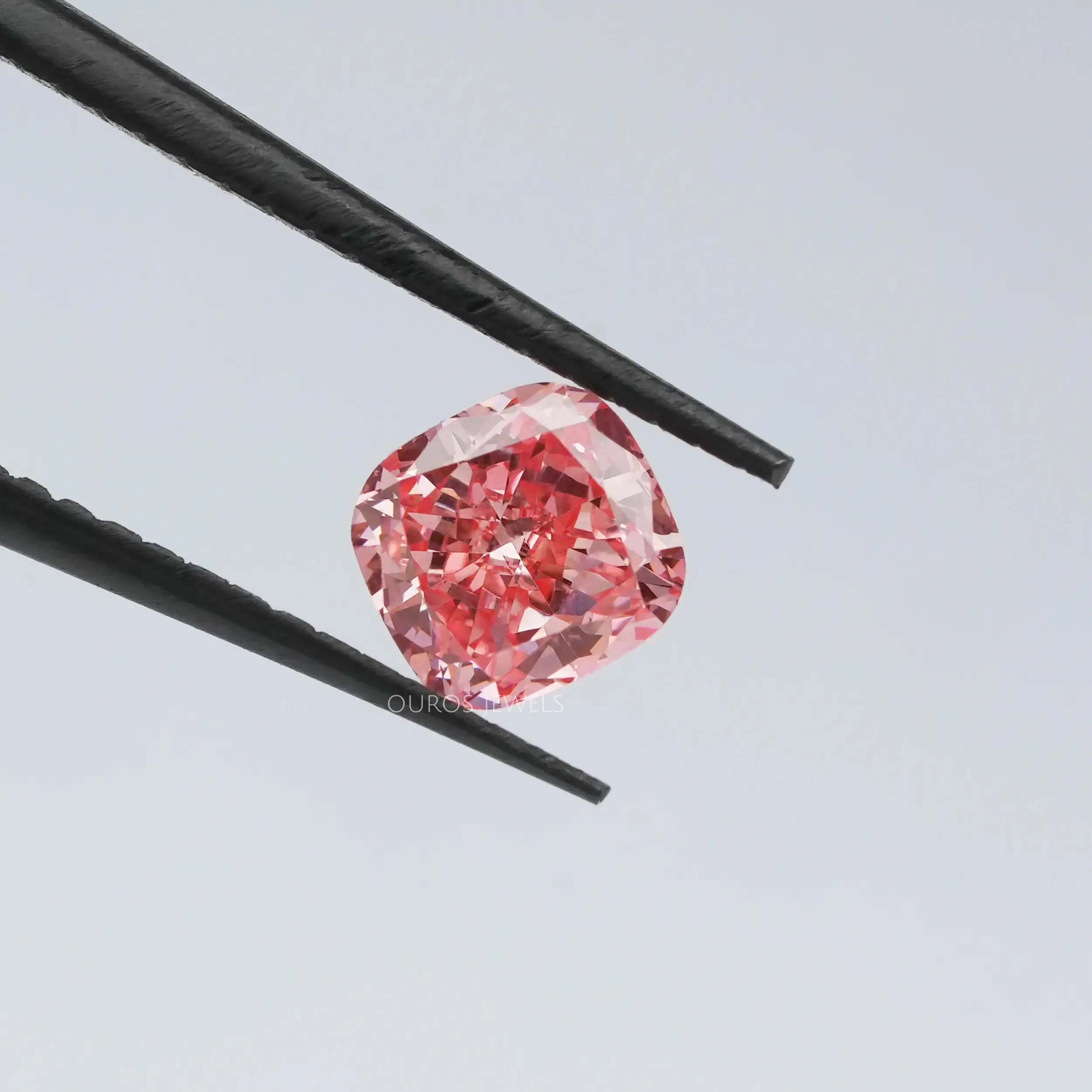 0.60 Carat  Pink Cushion Cut Lab Grown Diamond