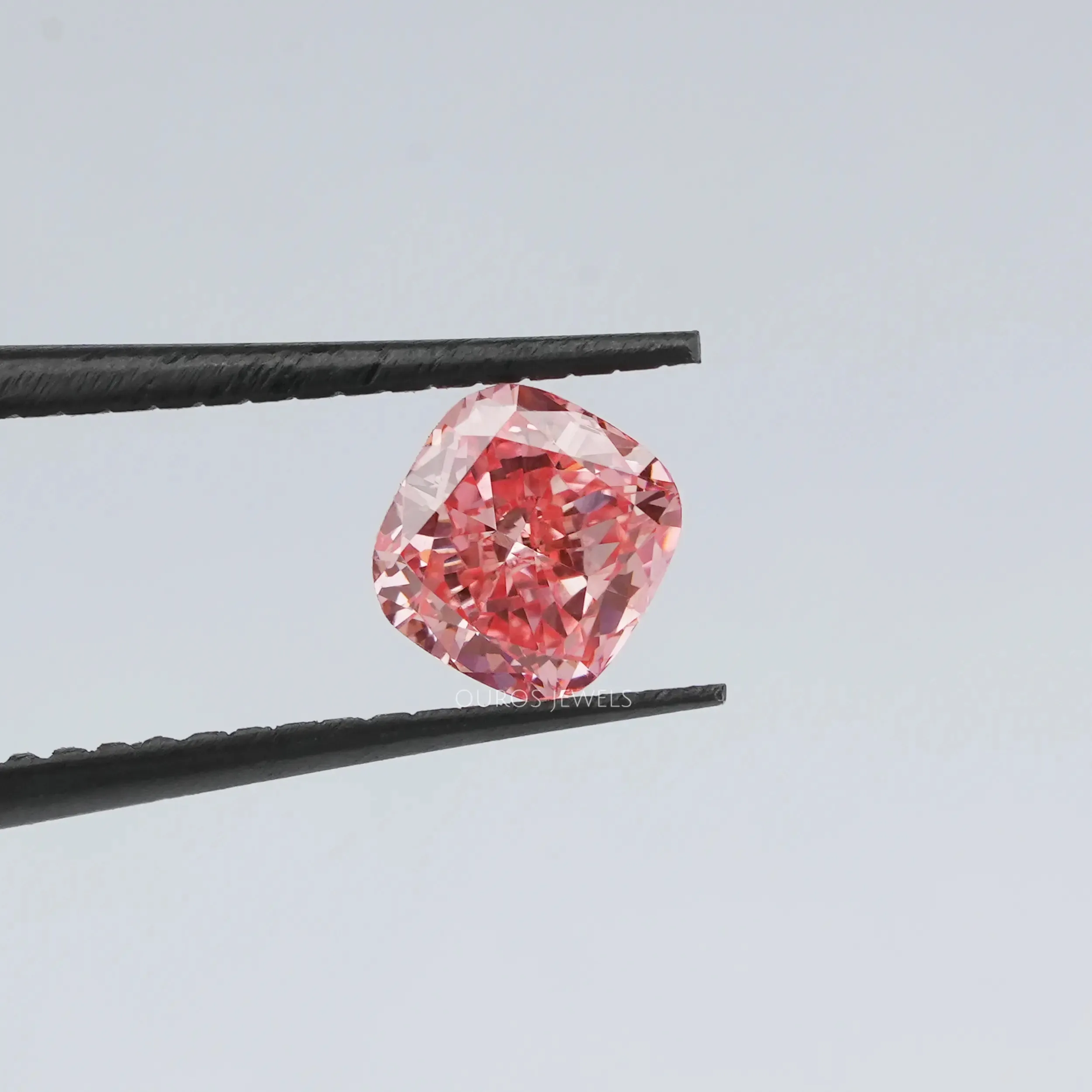 0.60 Carat  Pink Cushion Cut Lab Grown Diamond