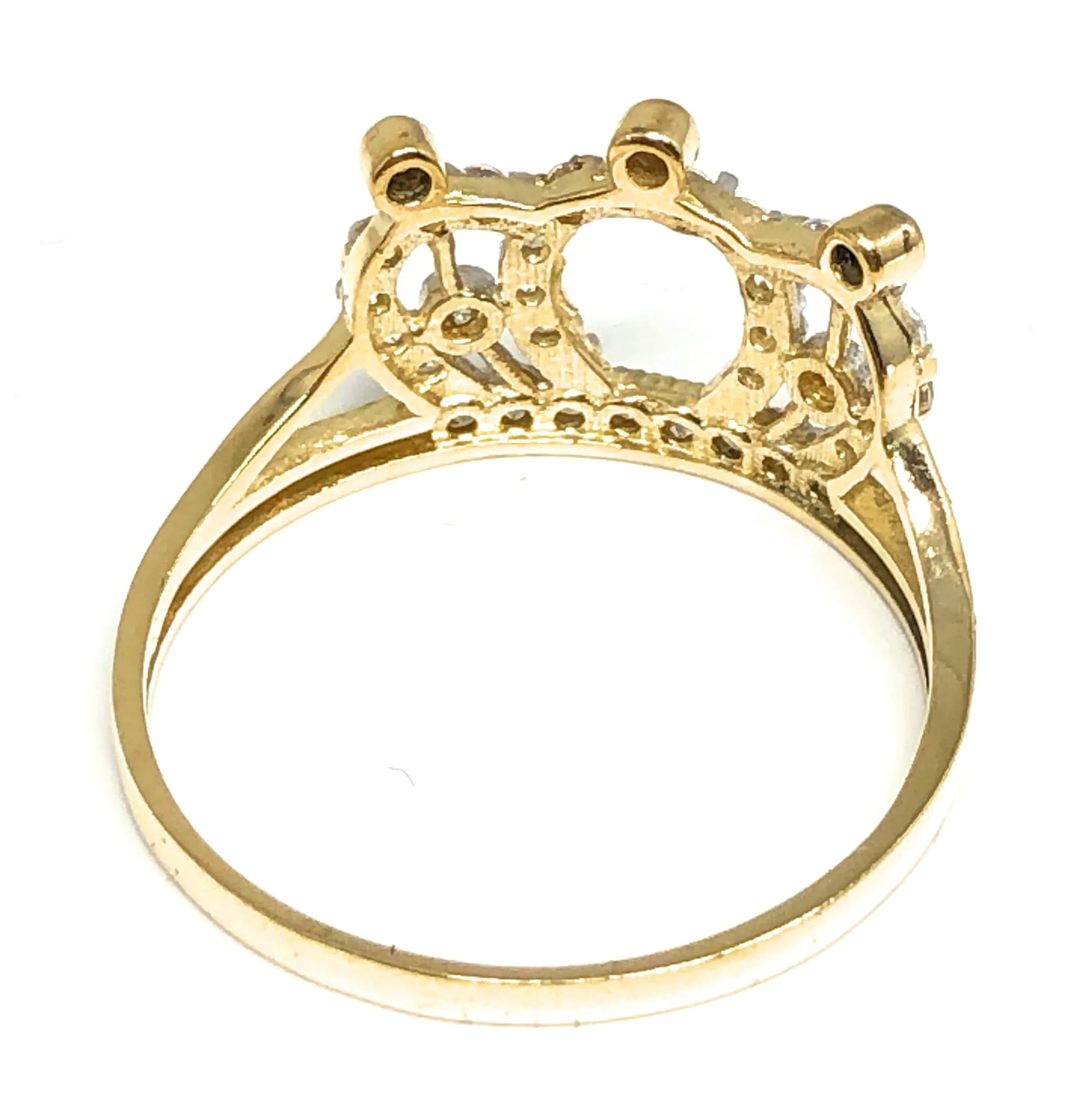 10k Solid Gold Crown Cubic Zirconia Ring