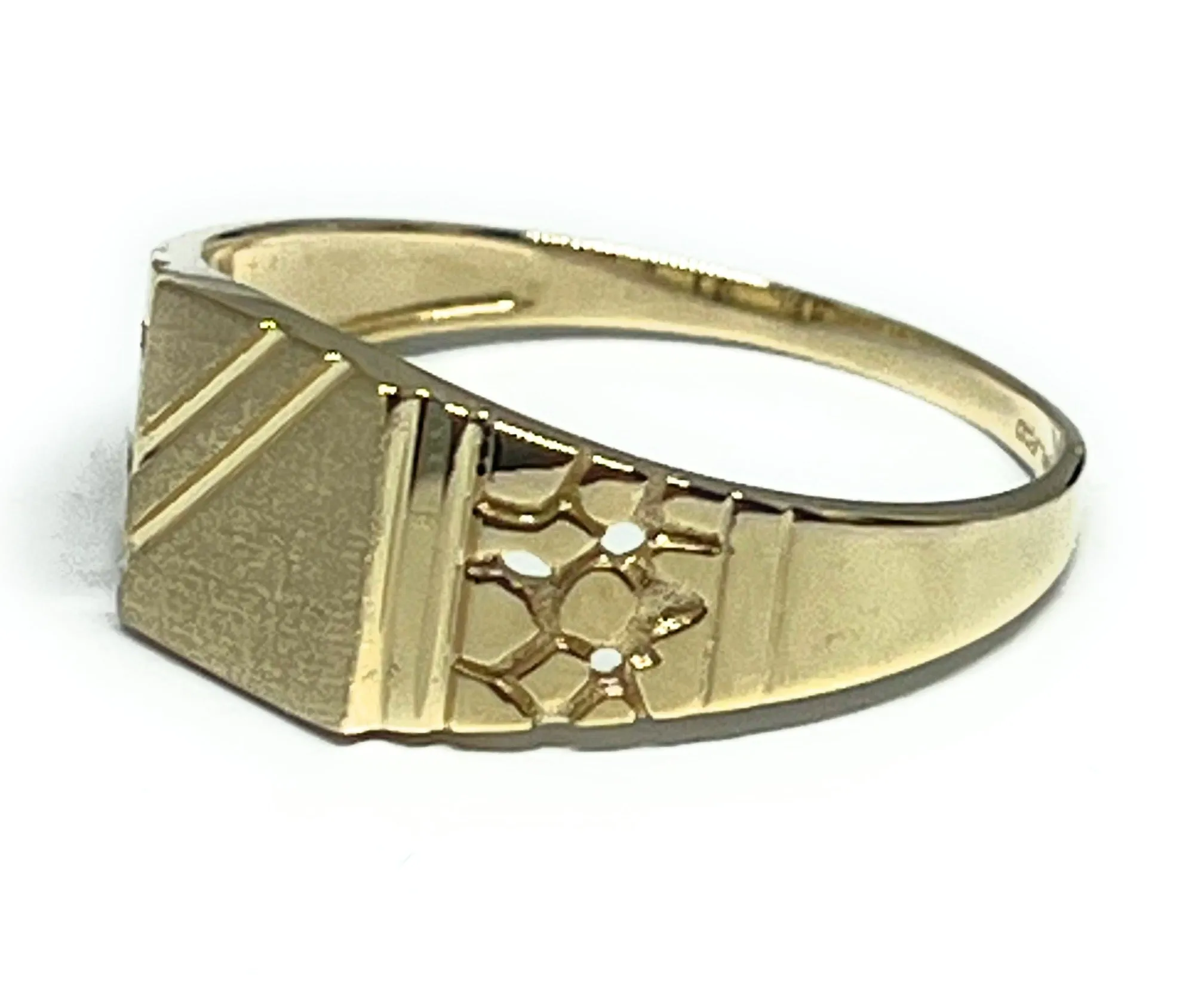 10k Solid Gold Yellow Nugget SQUARE Ring 7.5MM (FC 266)