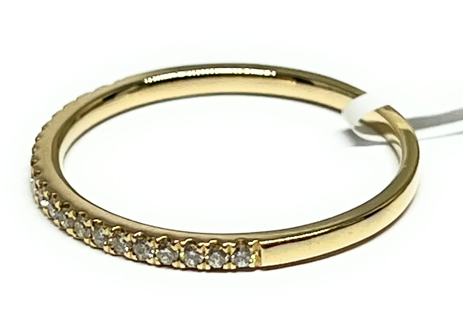 14k Solid Gold Round Brilliant Cut Diamond Ring Band 0.16 (FCD 16)