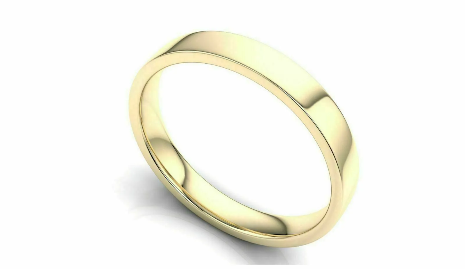 22k Solid Gold 3mm Comfort Fit Wedding Flat Band in 22k Yellow Gold All sizes 