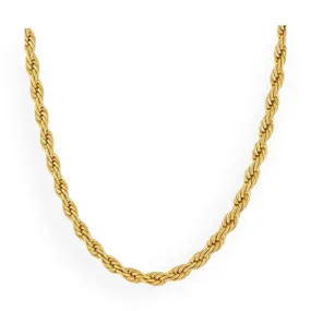 3mm rope chain 18kts of gold plated