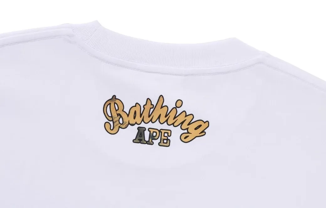 A BATHING APE  |Crew Neck Street Style Cotton Short Sleeves Logo