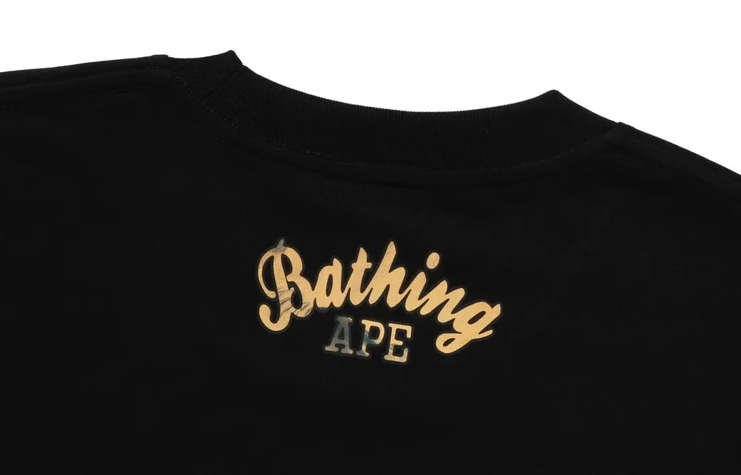 A BATHING APE  |Crew Neck Street Style Cotton Short Sleeves Logo