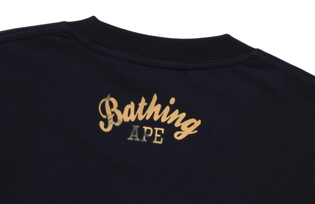 A BATHING APE  |Crew Neck Street Style Cotton Short Sleeves Logo