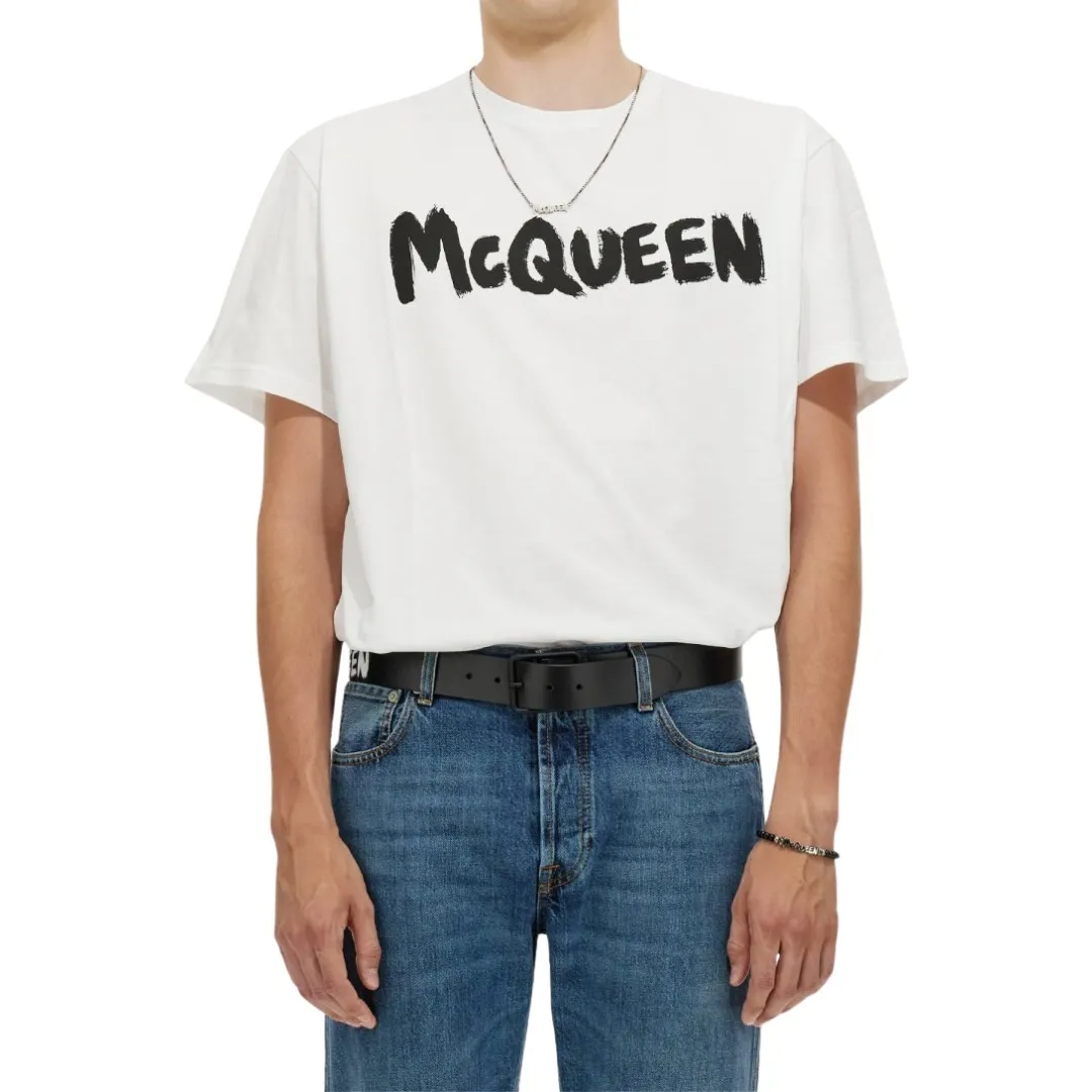 alexander mcqueen  |Crew Neck Unisex Street Style Plain Cotton Short Sleeves