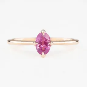 Alice Ring 6mm 0.60ct Pink Madagascar Sapphire, 14k Rose Gold