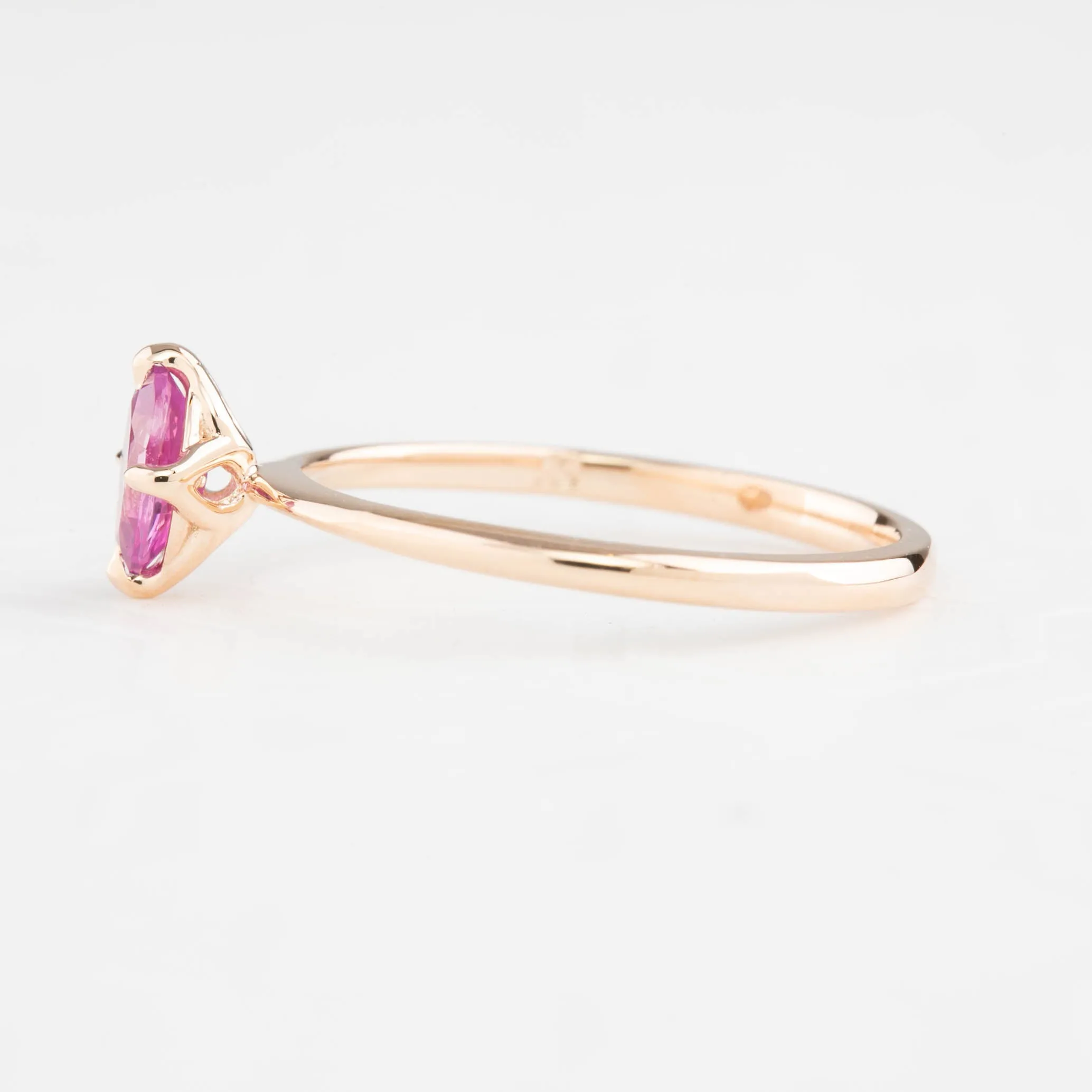 Alice Ring 6mm 0.60ct Pink Madagascar Sapphire, 14k Rose Gold