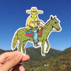 Alien Cowboy Sticker