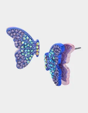 ALL A FLUTTER BUTTERFLY STUDS PURPLE