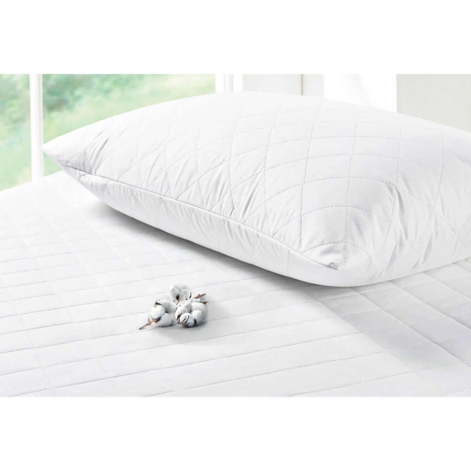 All Cotton Pillow Protector - White