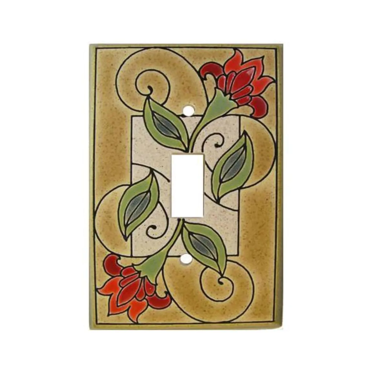 All Fired Up - Single Switchplate - Jacobean Flowers #AG265