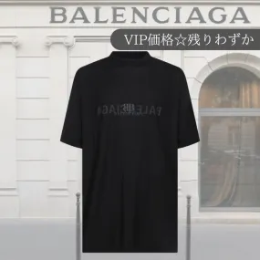 BALENCIAGA  |Crew Neck Street Style Plain Cotton Short Sleeves Logo