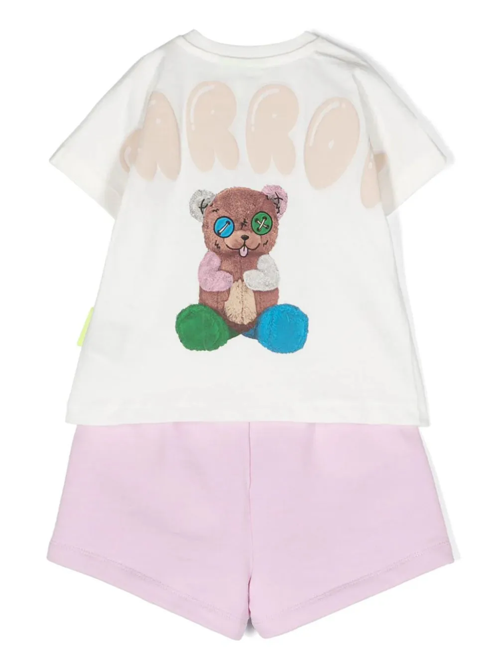 Barrow T-Shirt And Shorts Set Logo White And Pink