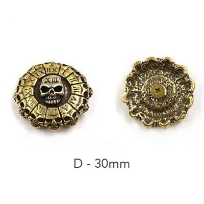 Brass Embossed Skull Conchos