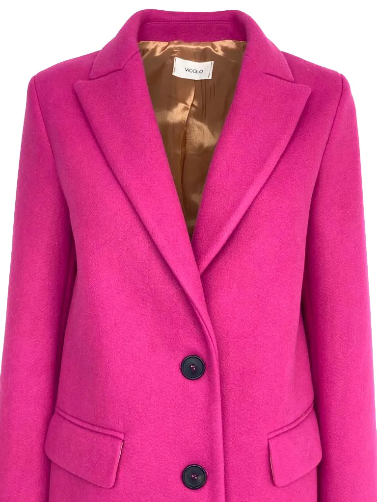 CAPPOTTO DONNA MONOPETTO FUCSIA