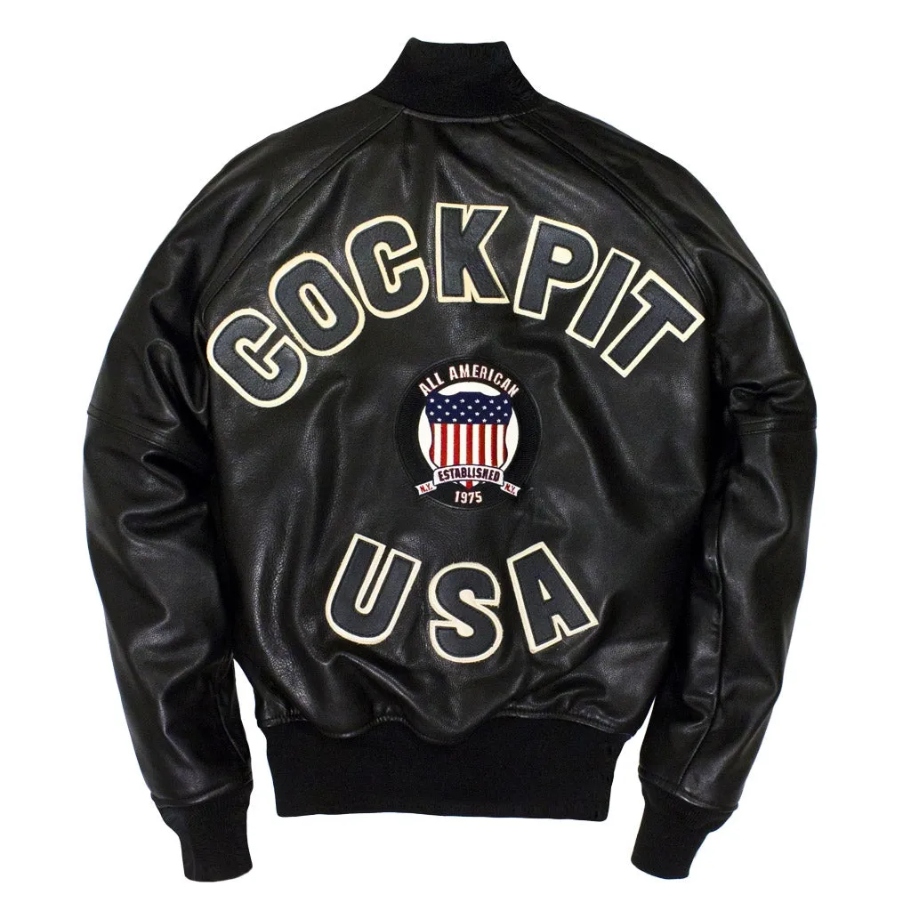 Cockpit USA - Leather Letterman Jacket | Varsity Bomber Jacket