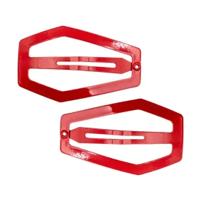 Coffin Hair Clip in Red - Pair