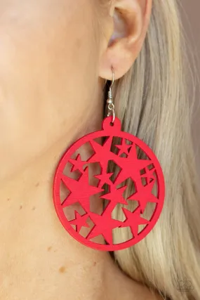 Cosmic Paradise - Red ~ Paparazzi Earrings