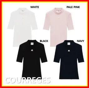 Courreges  |Street Style Short Sleeves V-neck & Crew neck