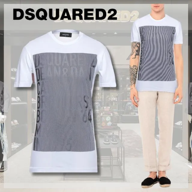 D SQUARED2  |Crew Neck Unisex Street Style Plain Cotton Short Sleeves