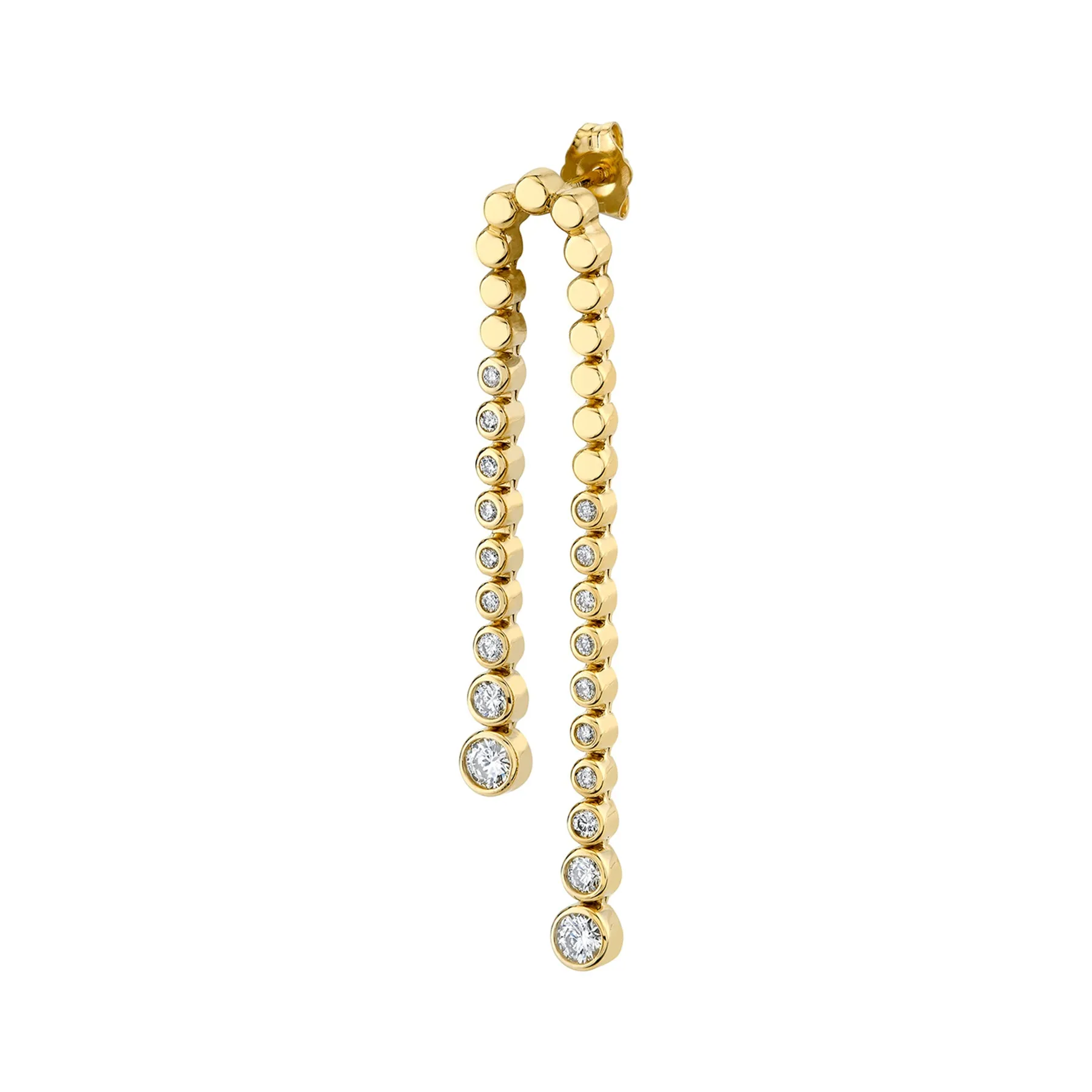 Draped Riviera Earring - White Diamond / 14k Yellow Gold