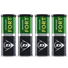 DUNLOP Fort All Court Tennis Balls (4 Cans)