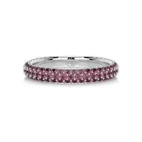 Emma Pink Gemstone Wedding Ring   (1.25 Carat) - 14K White Gold