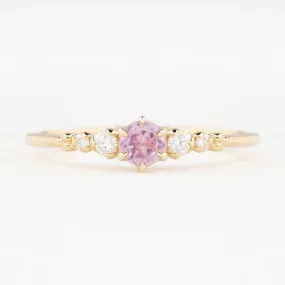 Estel Fleur Ring 4mm 0.30ct Pink Madagascar Sapphire, 14K Yellow Gold