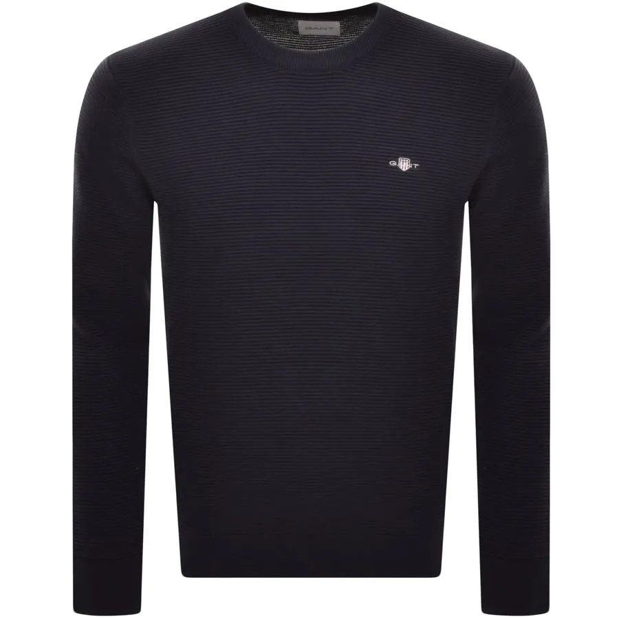 Gant Textured Sweatshirt Navy