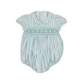 Georgette Green Smocked Bubble