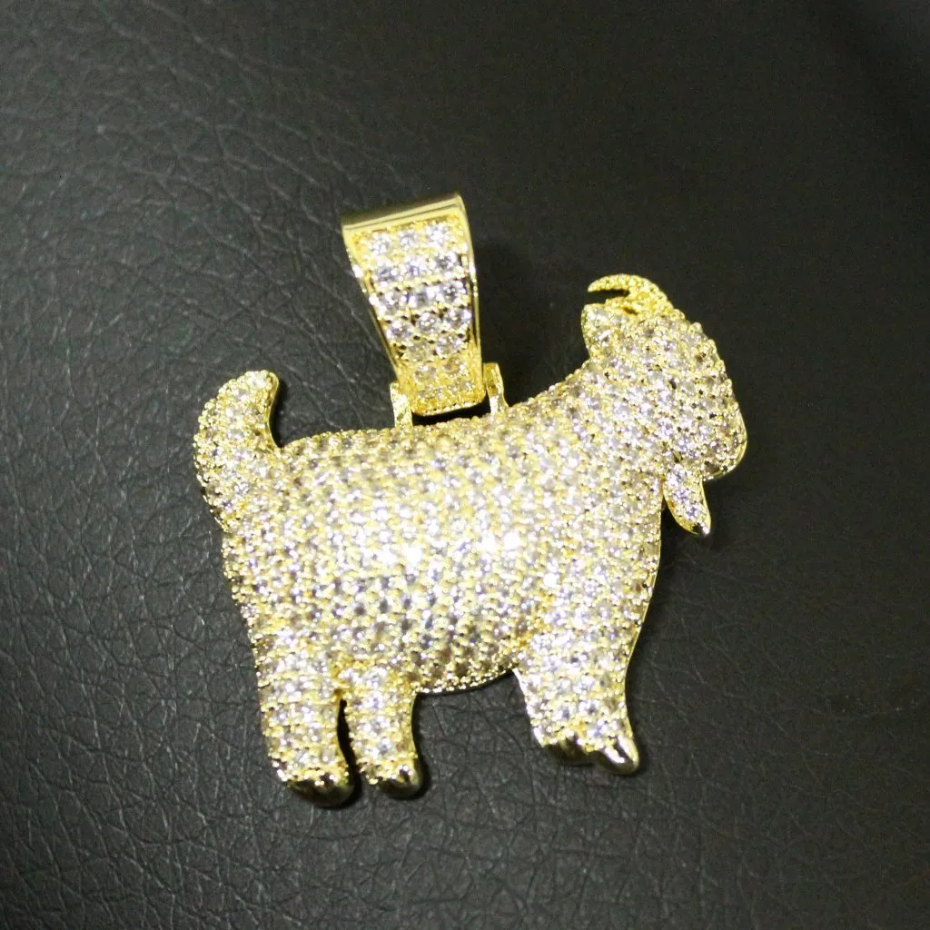 GOAT Emoji Greatest of All Time Hip Hop Pendant Gold