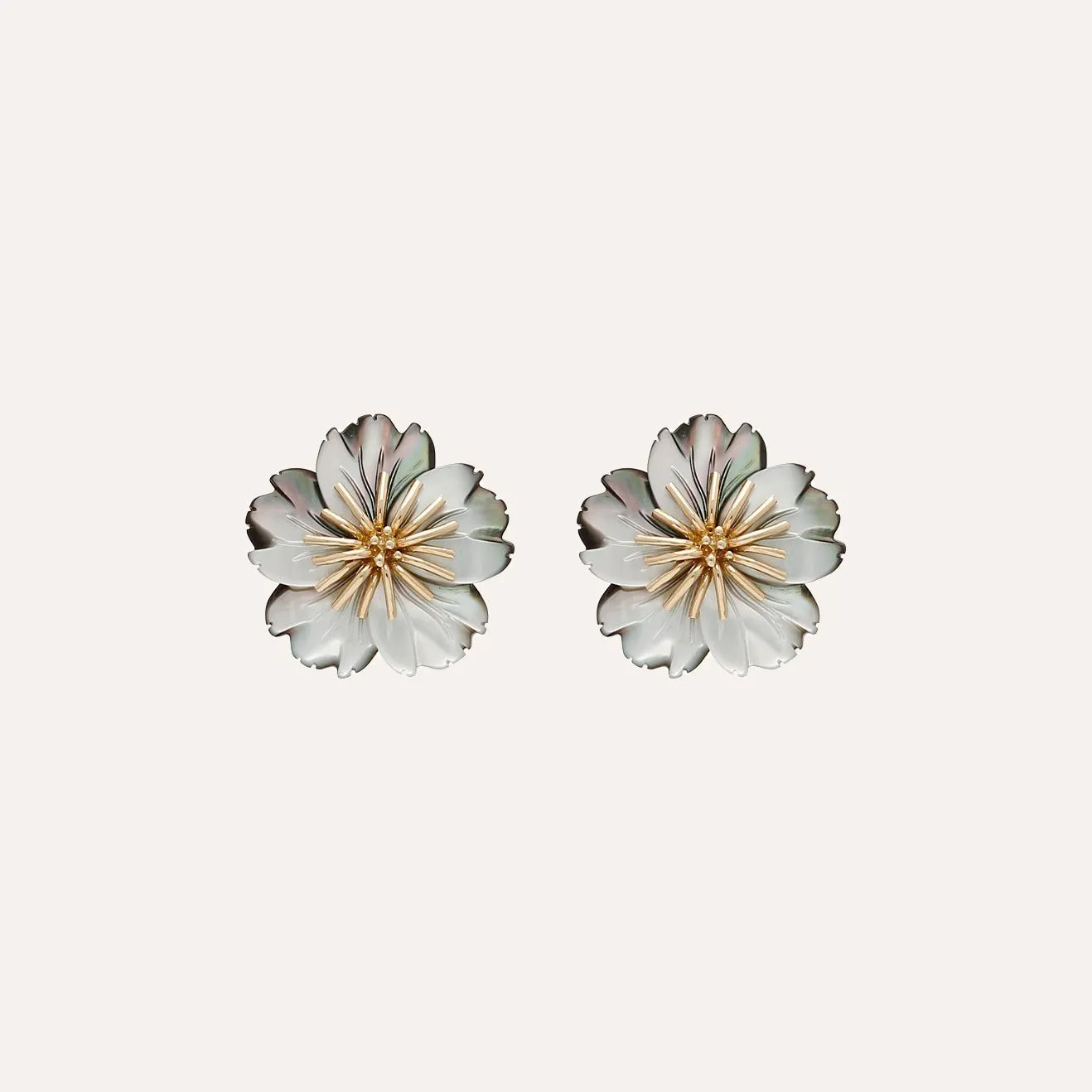 Grey Wildflower Earrings