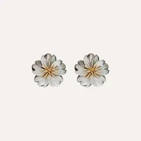 Grey Wildflower Earrings