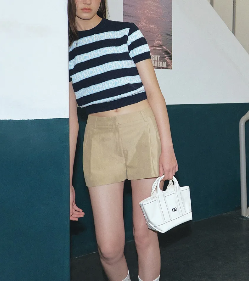 GROVE  |Street Style U-Neck Short Sleeves Logo V-neck & Crew neck