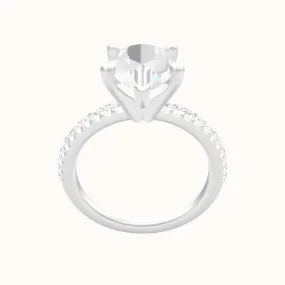 illusion Pave Engagement Ring With High Set Four Prong Head