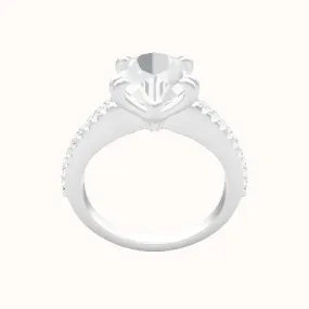 Illusion Set Shank Engagement Ring With Double Prongs Head