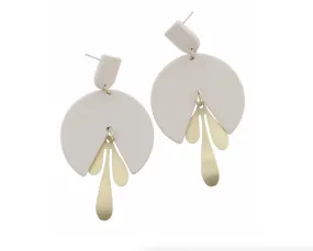 Jane Marie | Muted Pink w/ Gold Dangle Earrings