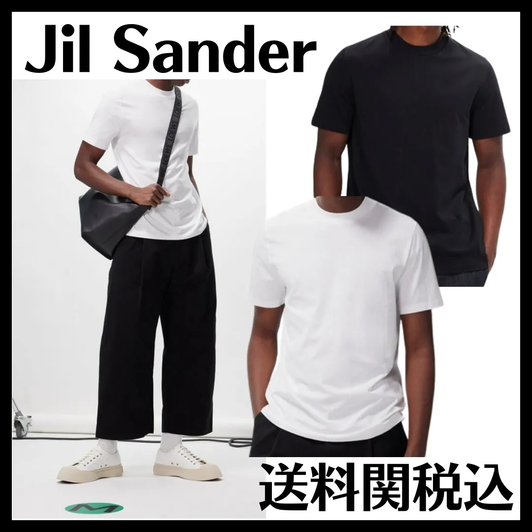 Jil Sander  |Crew Neck Street Style Cotton Short Sleeves Designers