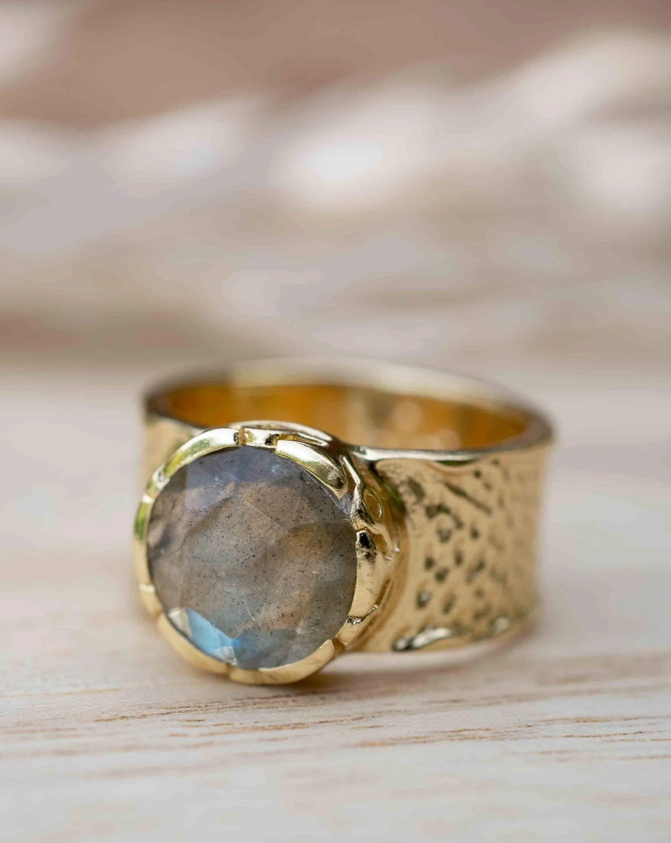 Jocelyn Ring * Rainbow Labradorite * Gold Plated * BJR252