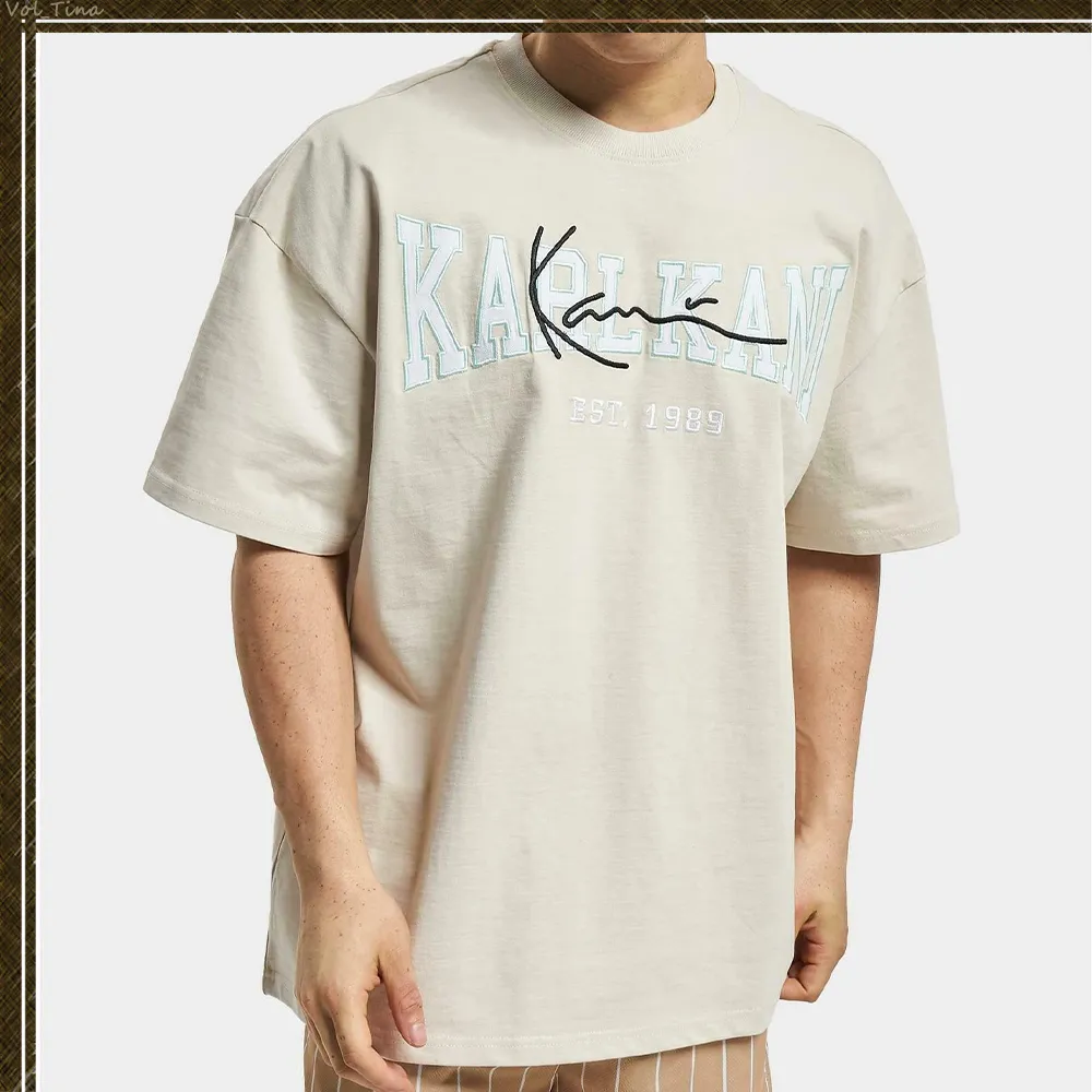 KARL KANI  |Crew Neck Street Style Cotton Short Sleeves Logo