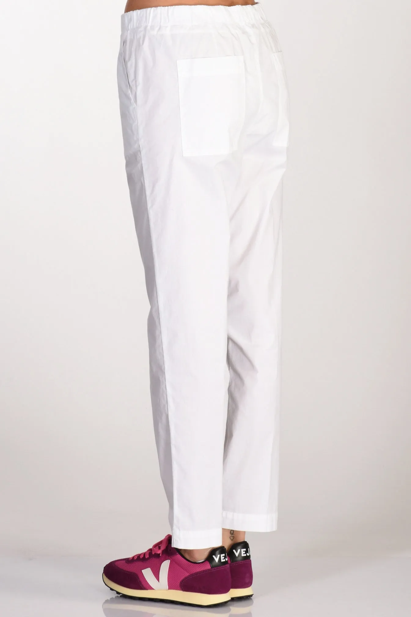 Kiltie Pantalone Popeline Bianco Donna