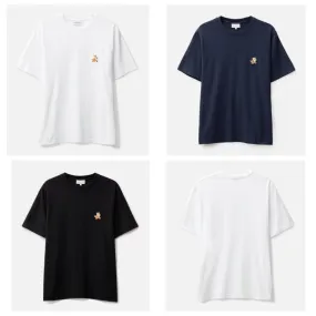 MAISON KITSUNE  |Crew Neck Unisex Plain Cotton Short Sleeves Logo Designers