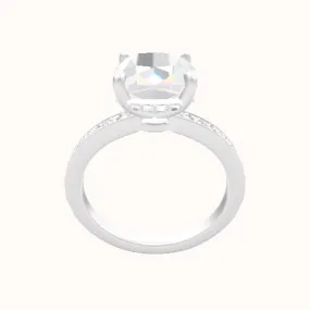 Micropave Engagement Ring With Low Set Pave  Hidden Halo Head