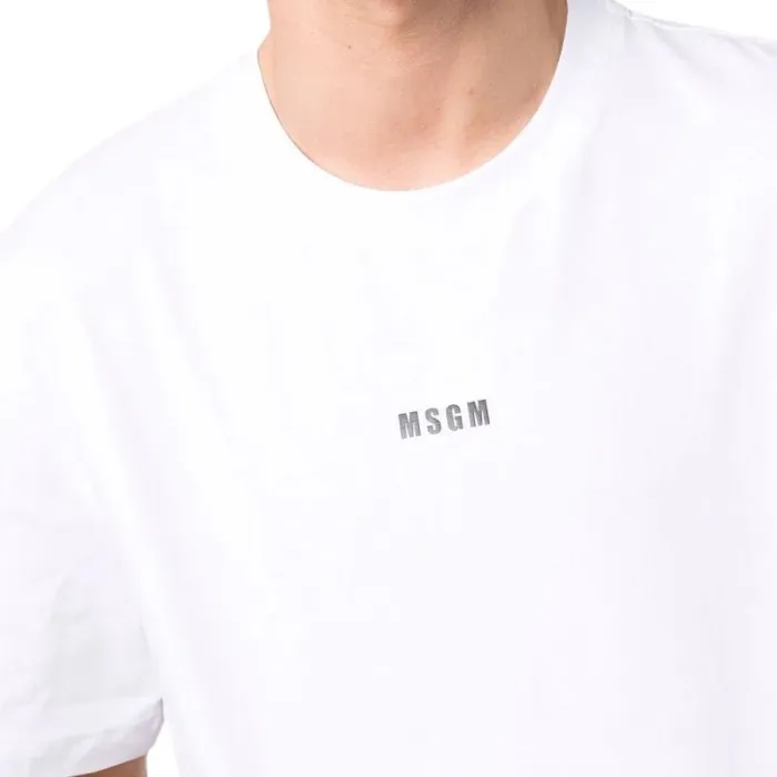 MSGM  |Crew Neck Street Style Plain Cotton Short Sleeves Logo