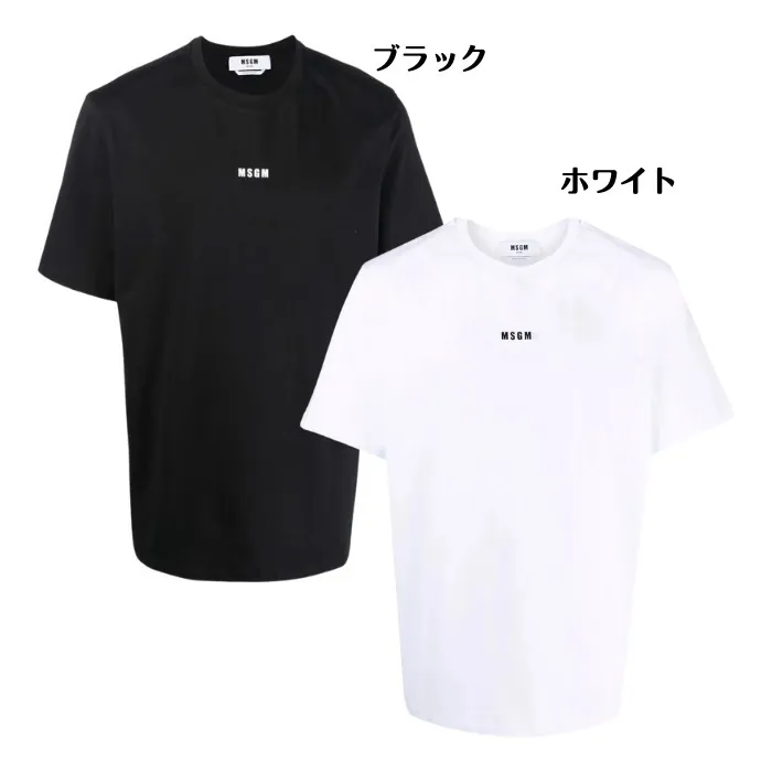 MSGM  |Crew Neck Street Style Plain Cotton Short Sleeves Logo