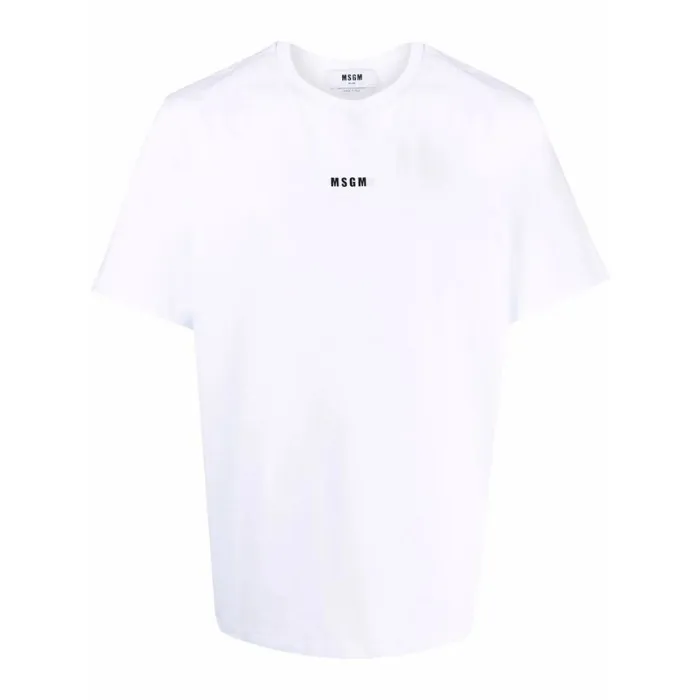 MSGM  |Crew Neck Street Style Plain Cotton Short Sleeves Logo